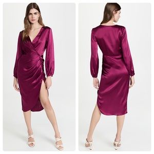 Amanda Uprichard Long Sleeve Roma Dress in Aubergine Purple Size Small